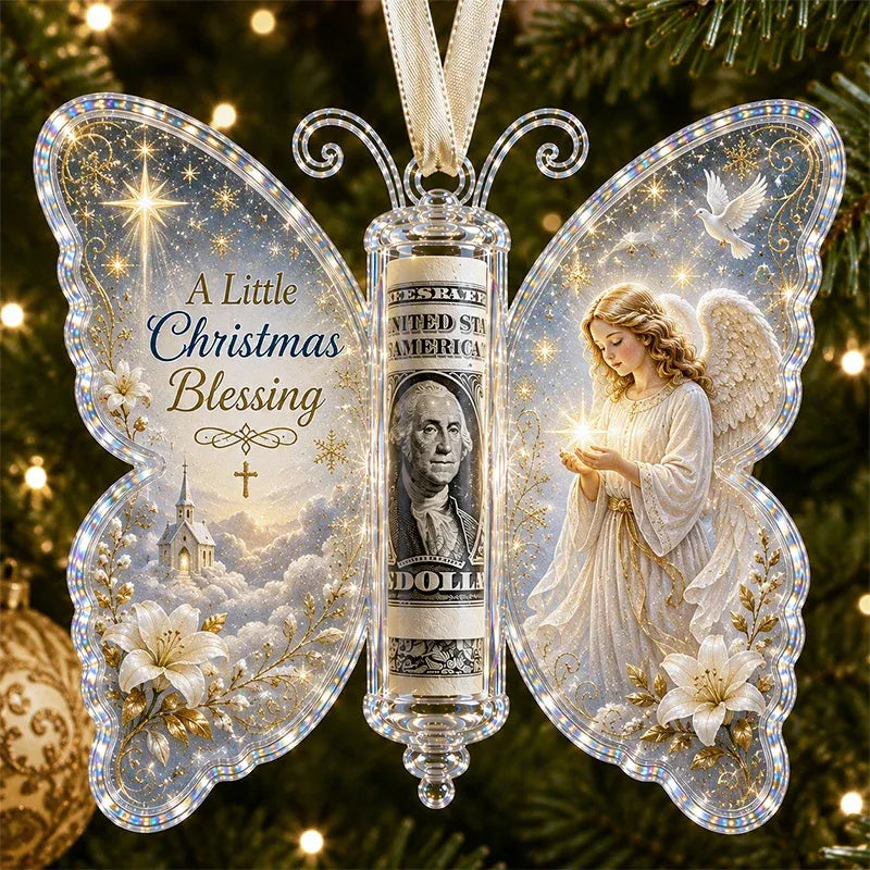 ๐ฆ๐ต Christmas Cash Gift Butterfly Ornament โ Holiday Money Holder Keepsake ๐โจ