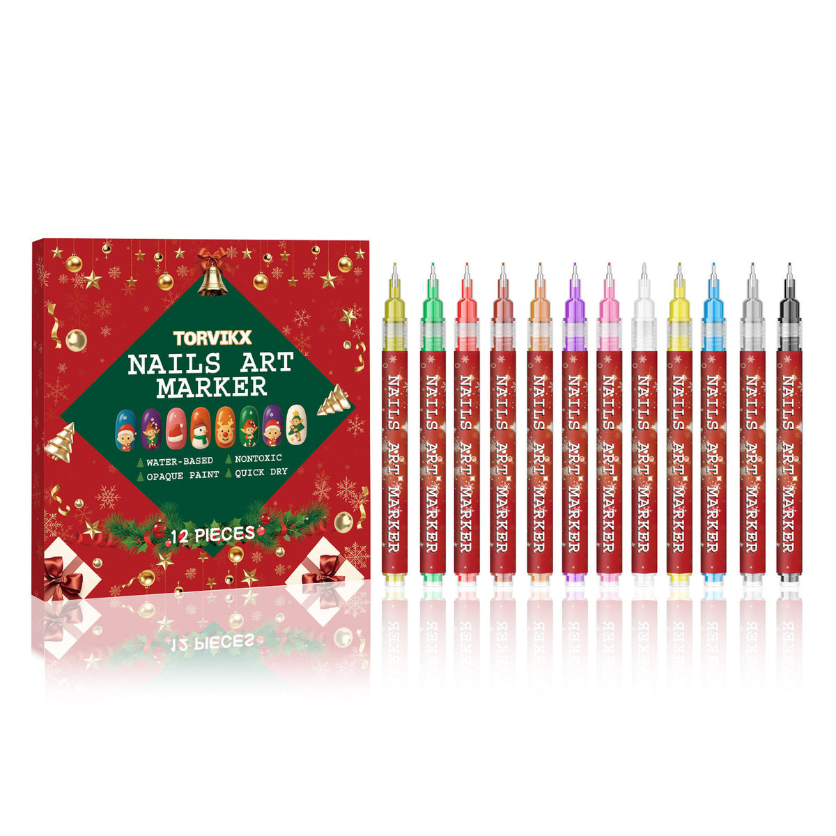 🤶Early Christmas Big Sale🎄-🎨12 Colors Nail Art Pens Set💅
