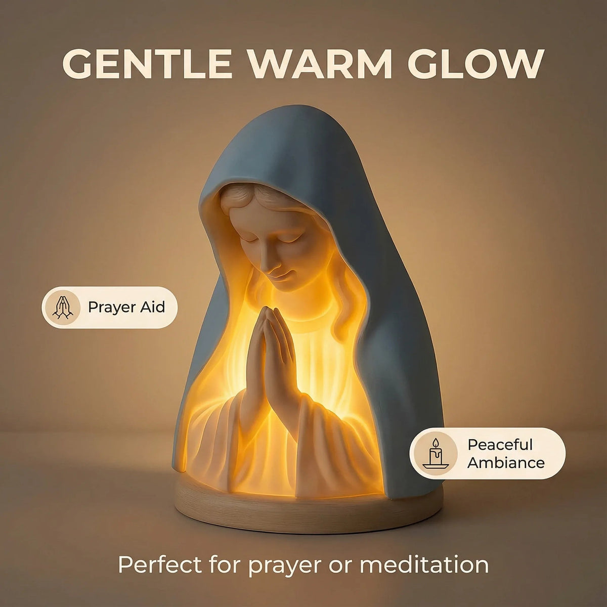 🕊️ Catholic Gifts for Women – Handmade Resin Virgin Mary Night Light, A Peaceful Reminder of Faith