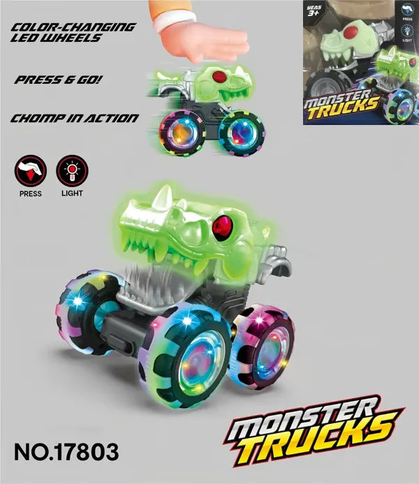 🔥Press & Go Dino Truck Toy with Motion Activated Light for Toddlers🎁Best Birthday Gifts for Baby