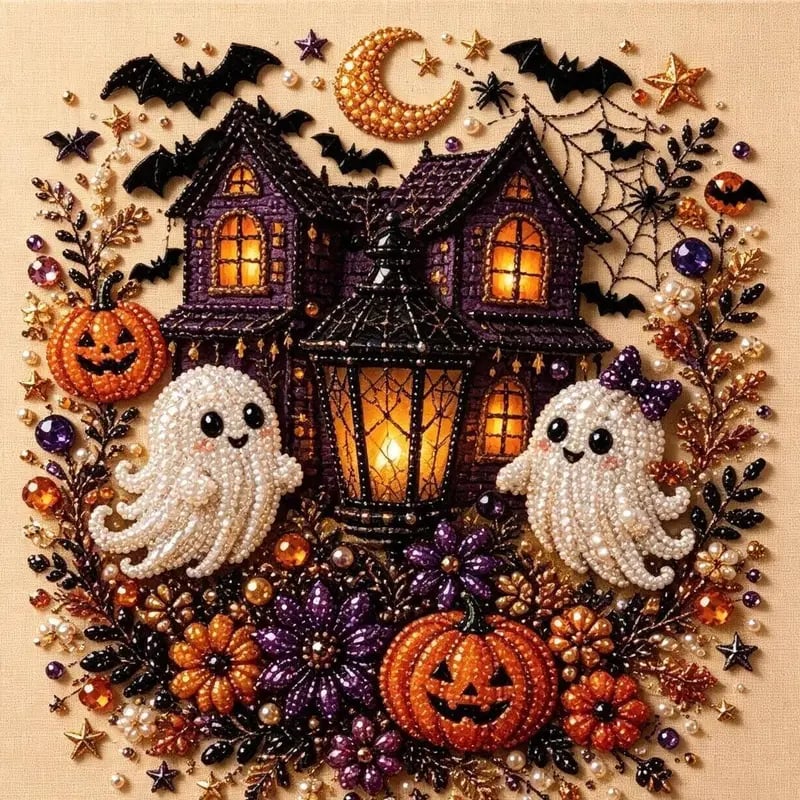 🔥Last Day 70% OFF - 👻3D Spooky Diamond Painting Halloween DIY Kit
