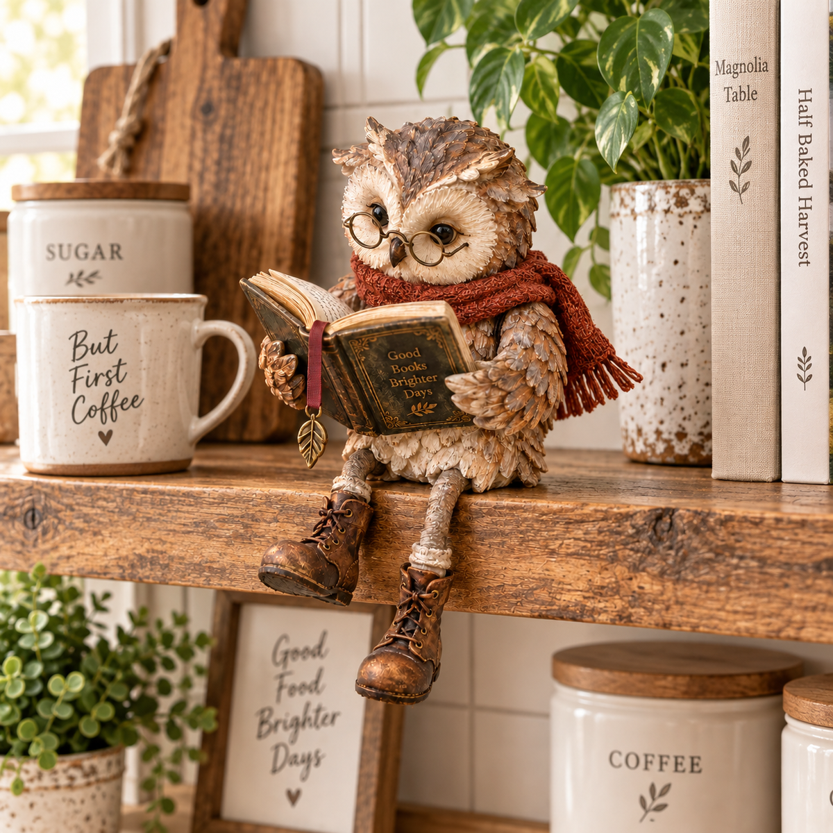 🎄Christmas Sale 49% OFF 📚Reading Owl Figurine🎁Buy More Save More