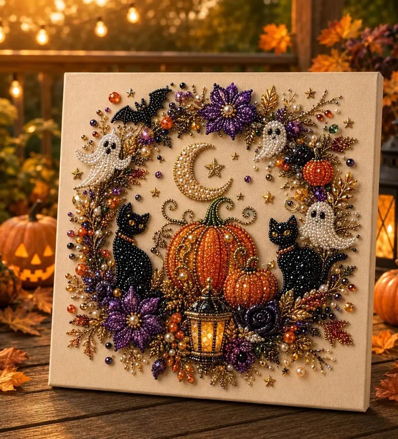 🔥Last Day 70% OFF - 👻3D Spooky Diamond Painting Halloween DIY Kit