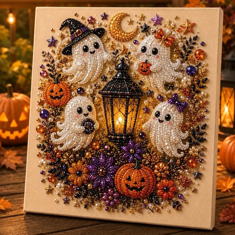🔥Last Day 70% OFF - 👻3D Spooky Diamond Painting Halloween DIY Kit
