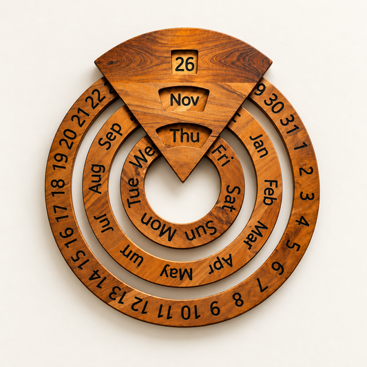 Vintage Wooden Perpetual Calendar – Timeless Desk Decor