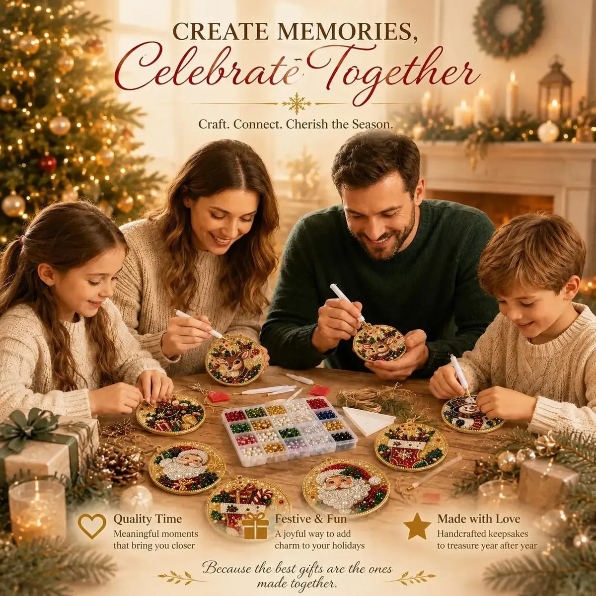 🔥Only $9.99 Last Day Promotion!🎄Christmas DIY Diamond Painting Ornaments Kit (6 PCS)🎅
