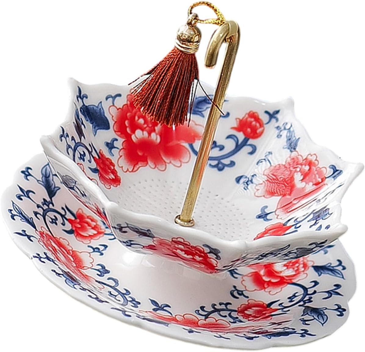 ☕💙 Blue & White Porcelain Umbrella Tea Infuser – Elegant Vintage Tea Ritual ✨