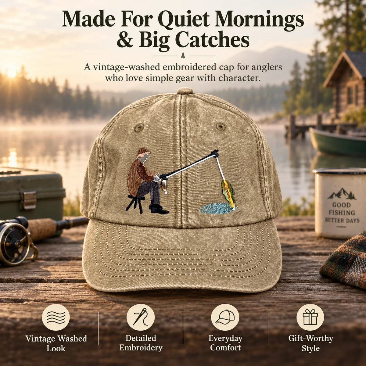 🔥 Last Day 49% OFF-🎣🧢 Catch of the Day Interactive Fishing Cap –🎁 ...
