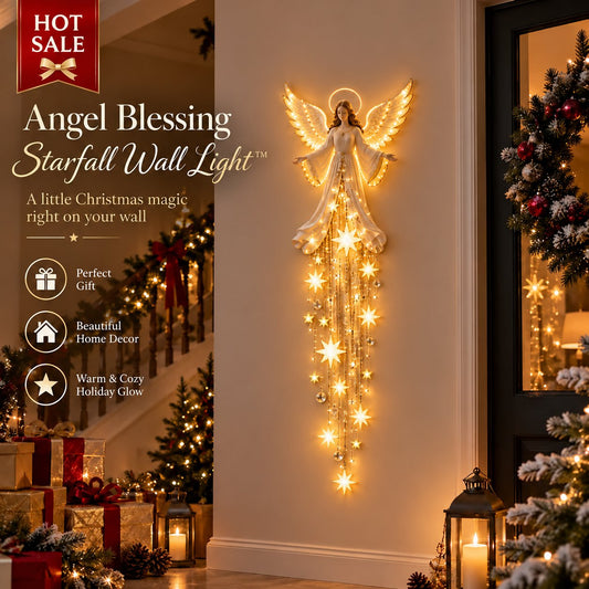✨Last Day 50% OFF✨ Angel Blessing Starfall Wall LightTM – Heavenly Christmas Wall Decor(84*20cm)