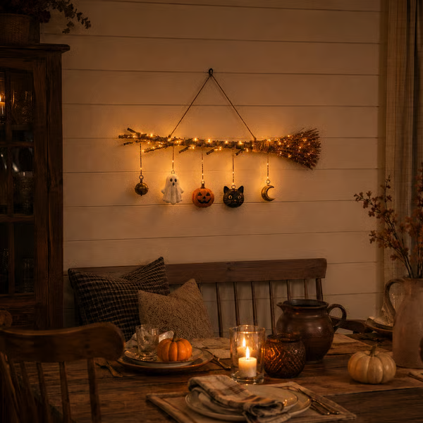 🔥LAST DAY 70% OFF - Lighted Fall Broom Wall Hanging🍂