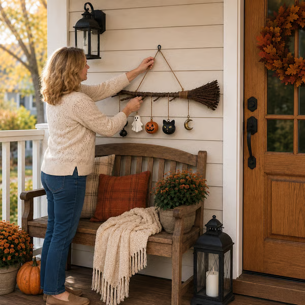 🔥LAST DAY 70% OFF - Lighted Fall Broom Wall Hanging🍂