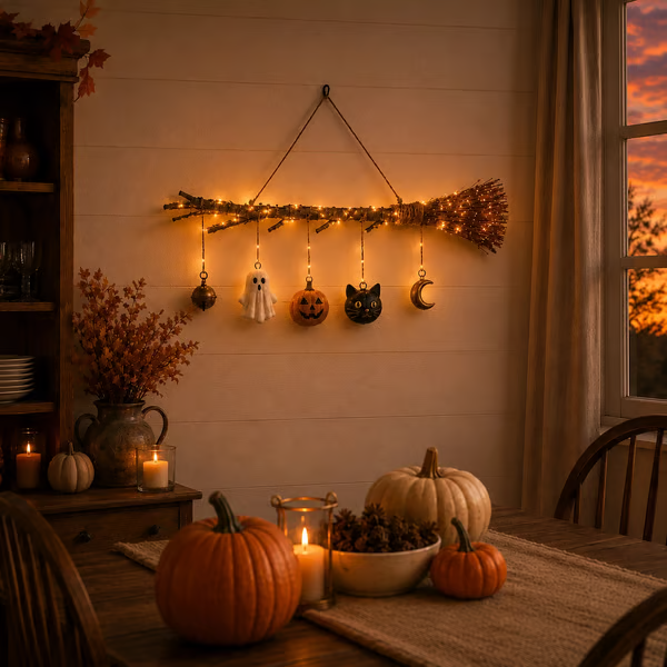 🔥LAST DAY 70% OFF - Lighted Fall Broom Wall Hanging🍂