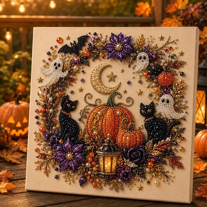 🔥Last Day 70% OFF - 👻3D Spooky Diamond Painting Halloween DIY Kit