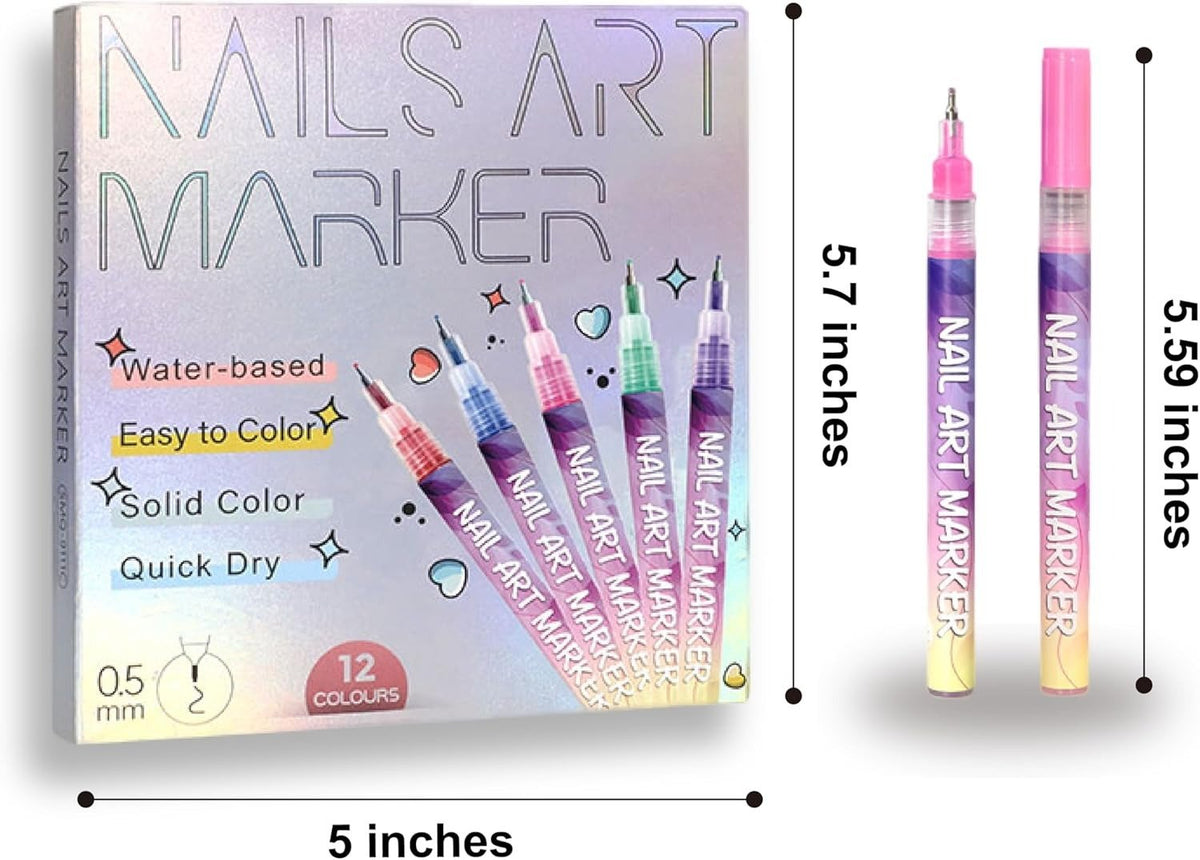 🤶Early Christmas Big Sale🎄-🎨12 Colors Nail Art Pens Set💅