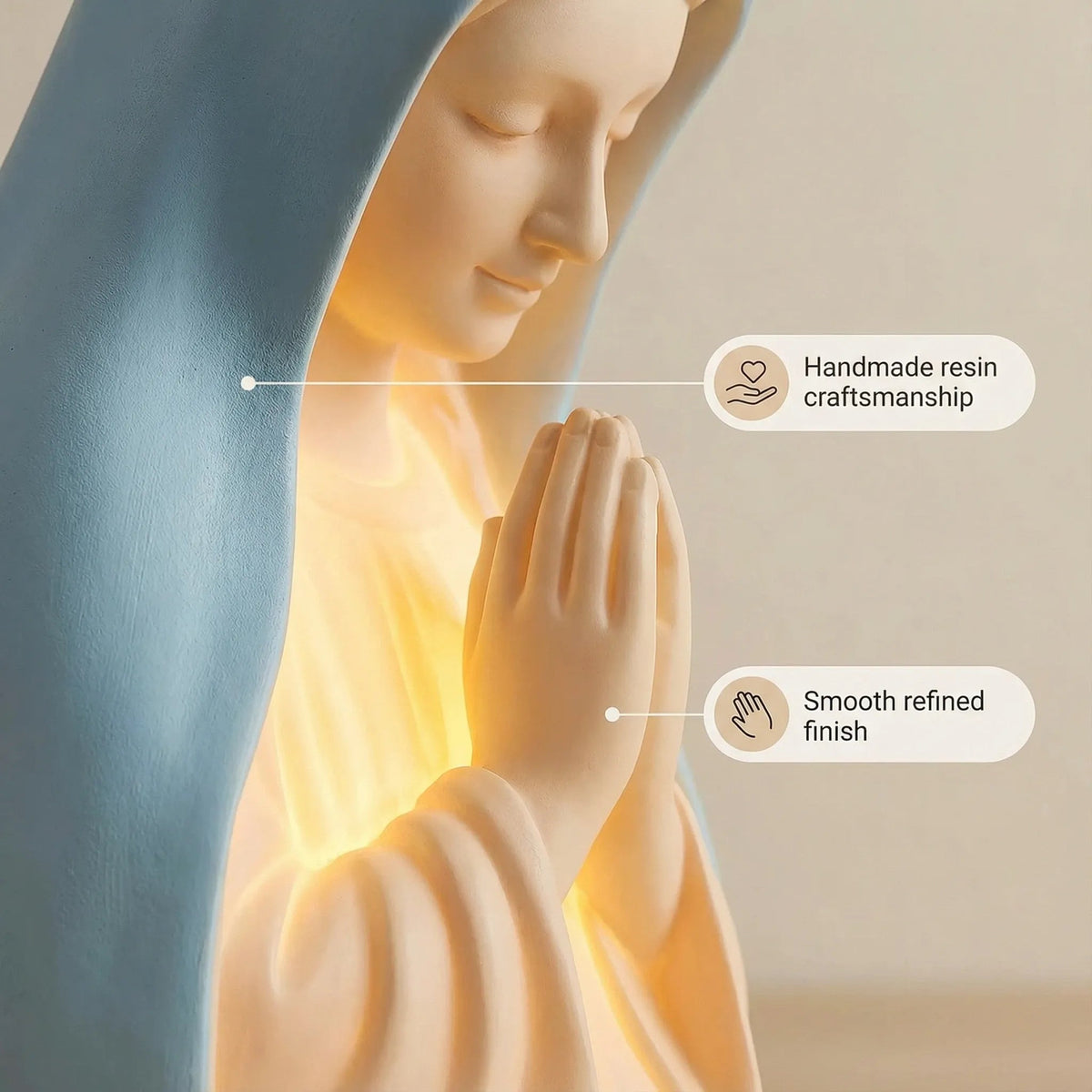 🕊️ Catholic Gifts for Women – Handmade Resin Virgin Mary Night Light, A Peaceful Reminder of Faith