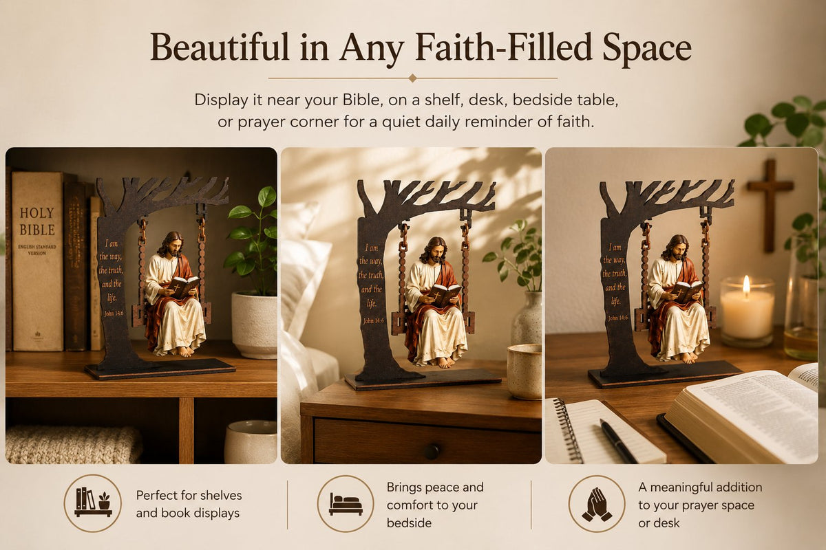 ✝️📚Christian Jesus Swing Ornament - Perfect Christmas Gift🎁