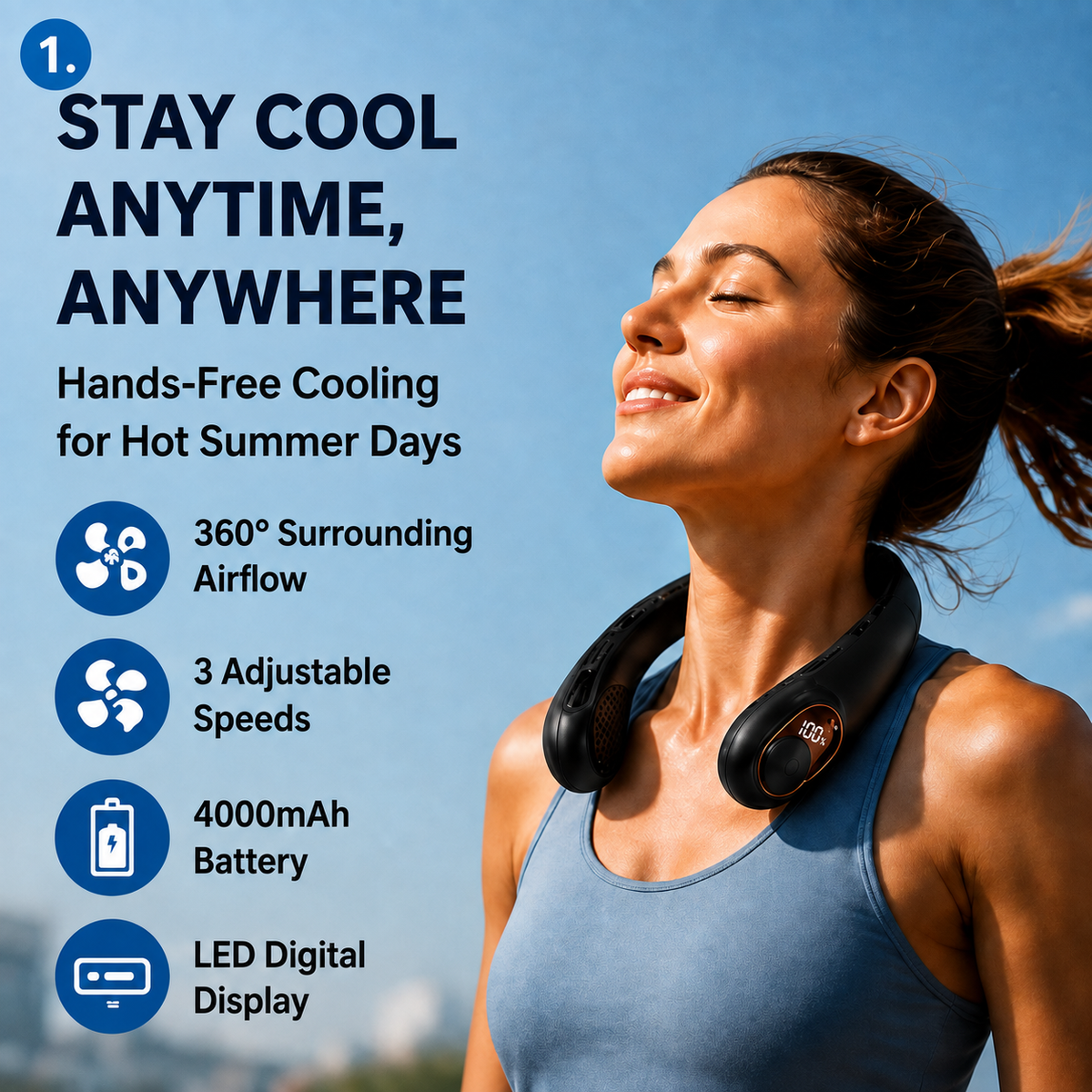 🔥Last Day 50% OFF - Upgraded Portable Neck Fan