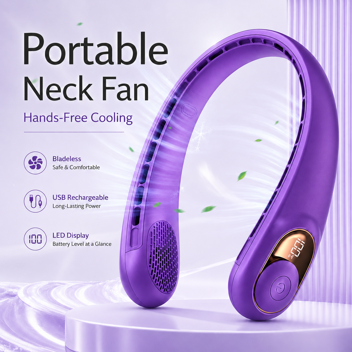 🔥Last Day 50% OFF - Upgraded Portable Neck Fan