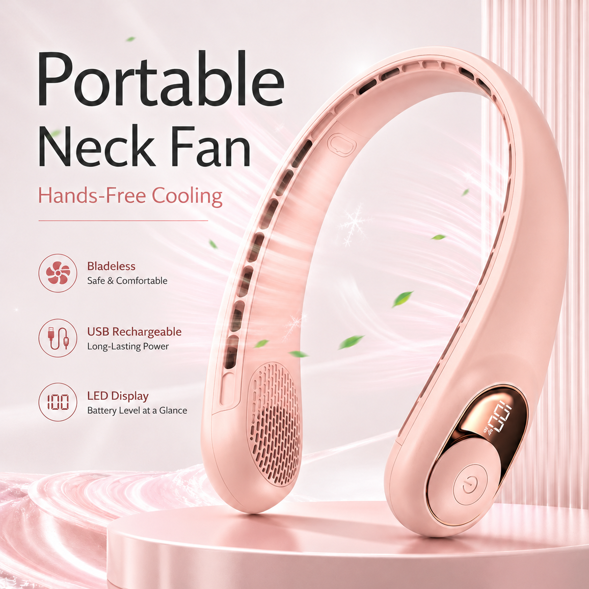 🔥Last Day 50% OFF - Upgraded Portable Neck Fan