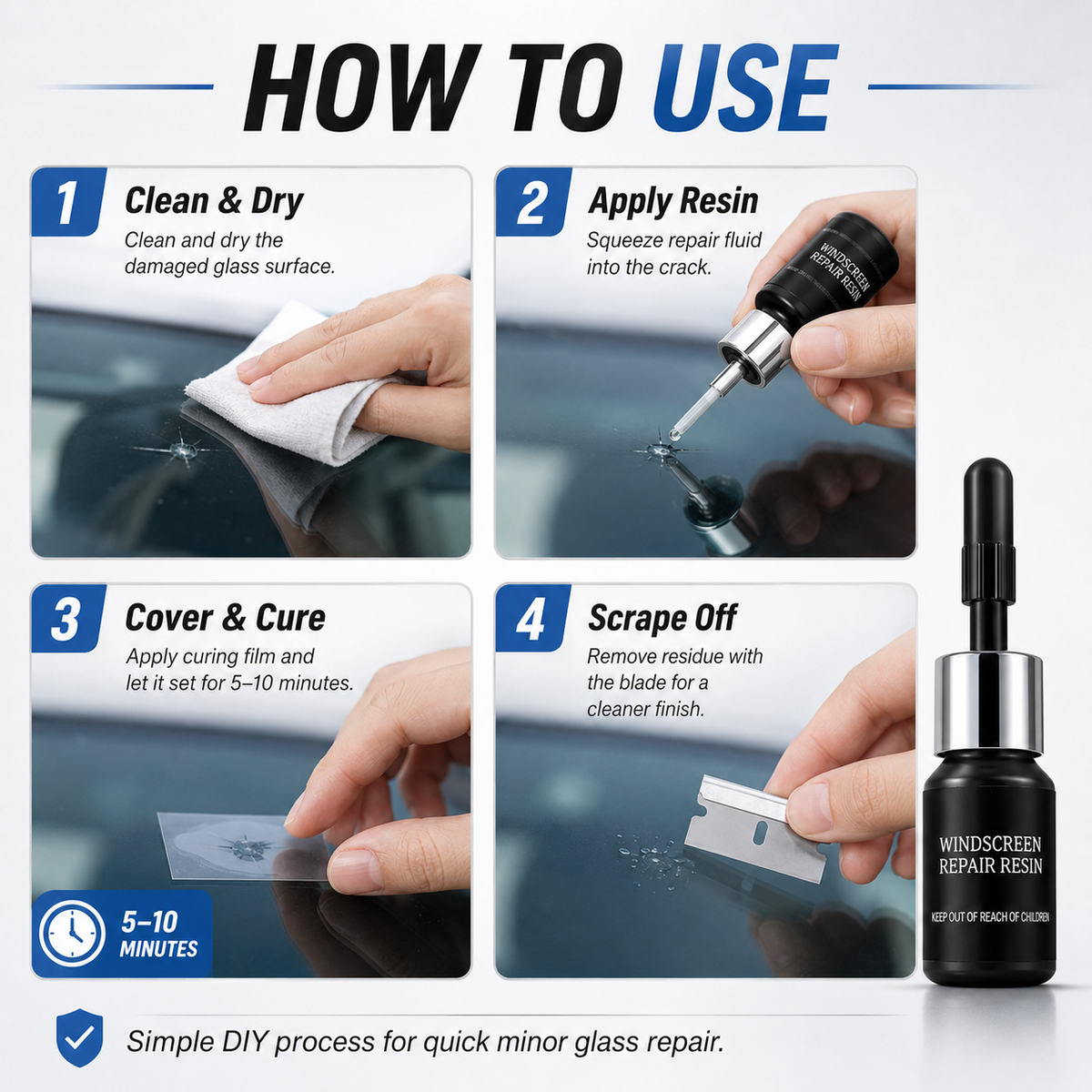 🔥LAST DAY 49% OFF - Cracks Gone Glass Repair Kit (New Formula)