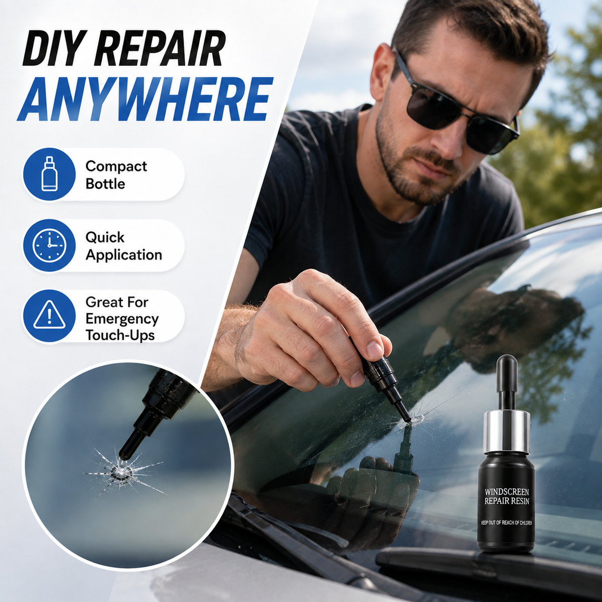 🔥LAST DAY 49% OFF - Cracks Gone Glass Repair Kit (New Formula)