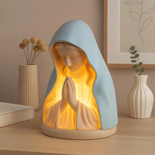 🕊️ Catholic Gifts for Women – Handmade Resin Virgin Mary Night Light, A Peaceful Reminder of Faith