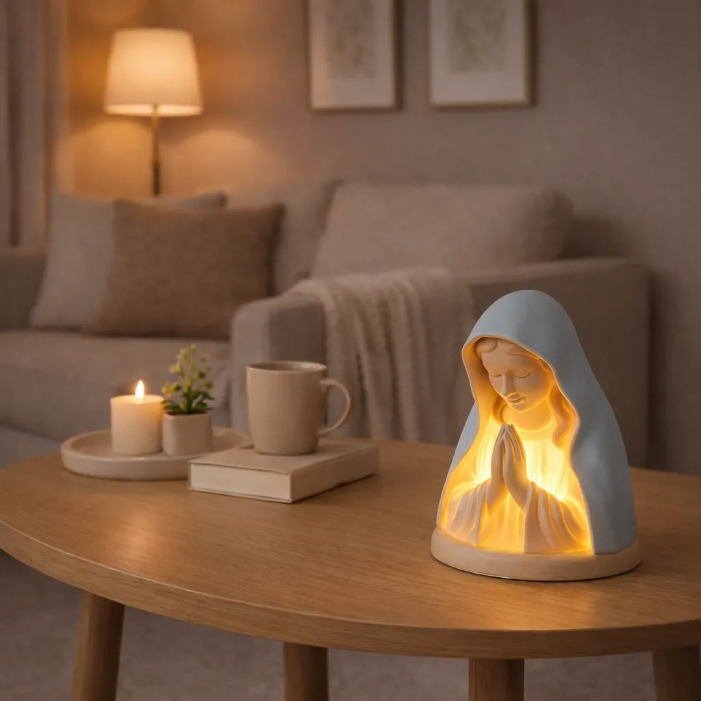 🕊️ Catholic Gifts for Women – Handmade Resin Virgin Mary Night Light, A Peaceful Reminder of Faith