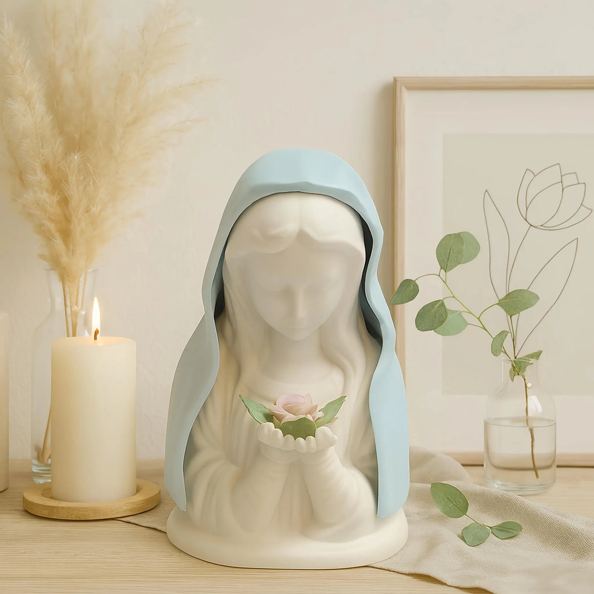 🕊️ Catholic Gifts for Women – Handmade Resin Virgin Mary Night Light, A Peaceful Reminder of Faith