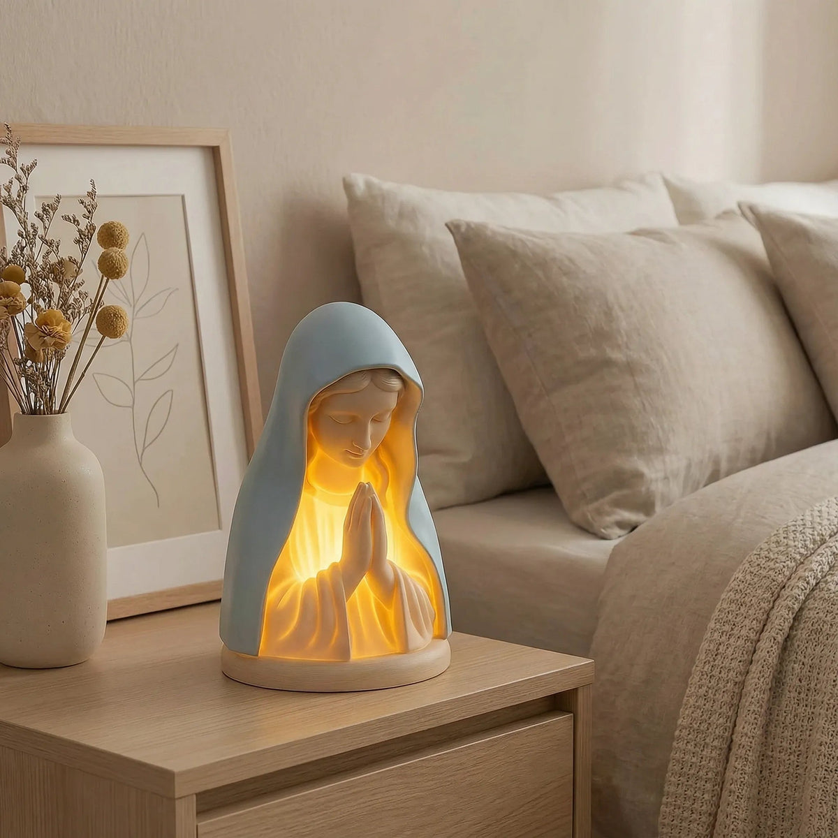🕊️ Catholic Gifts for Women – Handmade Resin Virgin Mary Night Light, A Peaceful Reminder of Faith