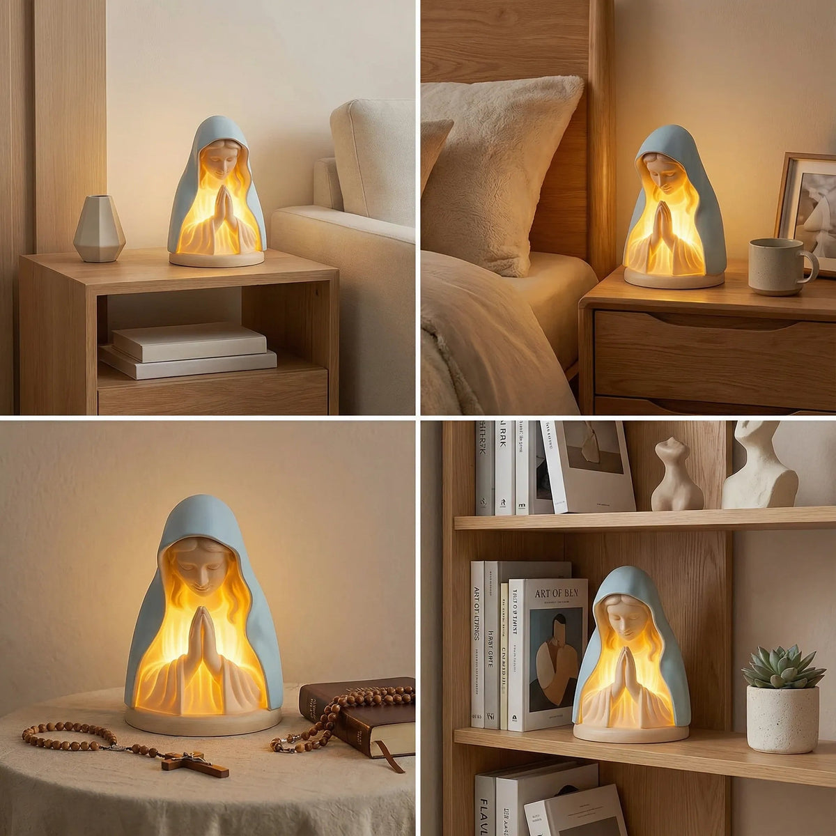 🕊️ Catholic Gifts for Women – Handmade Resin Virgin Mary Night Light, A Peaceful Reminder of Faith