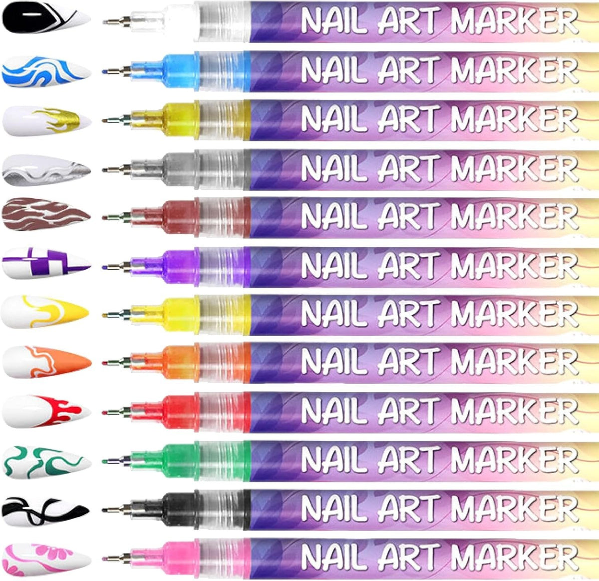 🤶Early Christmas Big Sale🎄-🎨12 Colors Nail Art Pens Set💅