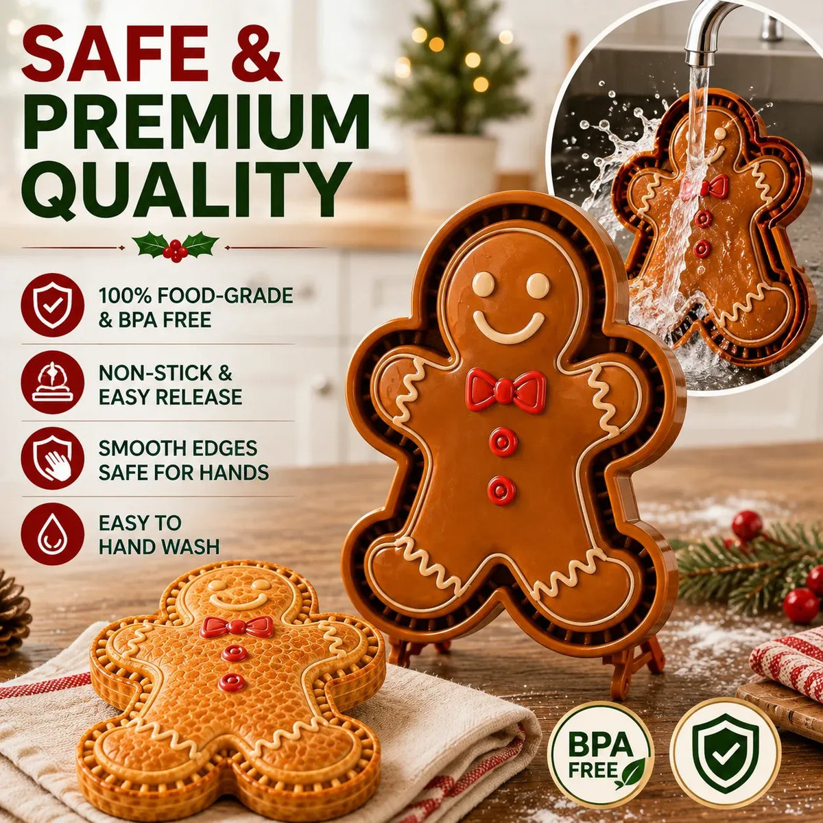 🎄Only $4.99 Last Day Promotion!🍪Christmas Baking Moulds – 9 Festive Designs 🎄