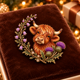 Highland Cow & Thistle 🏴󠁧󠁢󠁳󠁣󠁴󠁿 Scottish Heritage Enamel Brooch